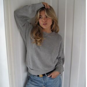 Djerf Avenue Crewneck Sweater Gray